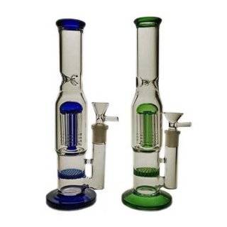 10 Inch Glass Ice Bong with 6-Trees and Honeycomb Disc Perc