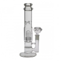 Staright Bong With Matrix Perc And Honeycomb Perc Clear