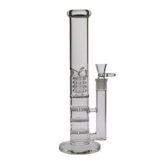 Staight ROOR Bong With Triple Honeycombs Perc and Birdcage Perc Small Clear